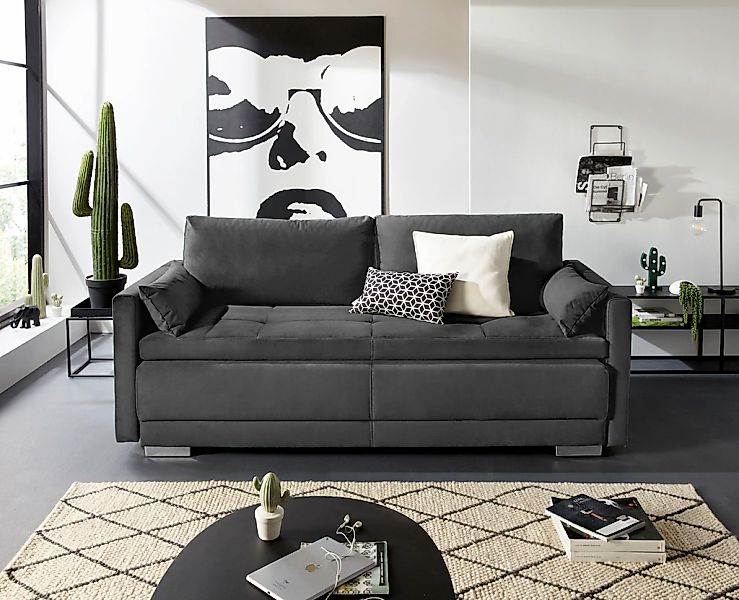 OTTO home Schlafsofa "Berlin" mit Boxspringaufbau, Bettfunktion & Bettkaste günstig online kaufen