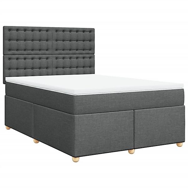 vidaXL Boxspringbett mit Matratze Dunkelgrau 140x200 cm Stoff 3291318 günstig online kaufen