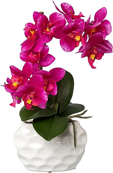 Kunstorchidee Deko-Orchidee Phalaenopsis im Keramiktopf Orchidee günstig online kaufen