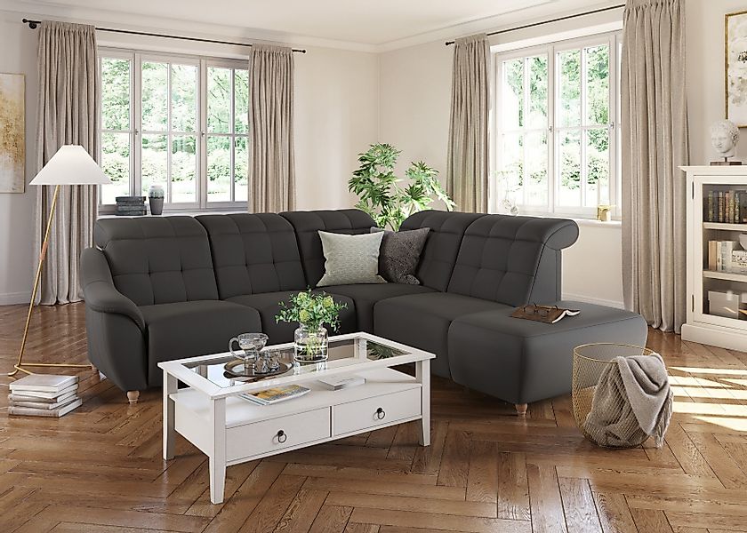 Home affaire Ecksofa Boston L-Form, Kopfteilverstellung günstig online kaufen