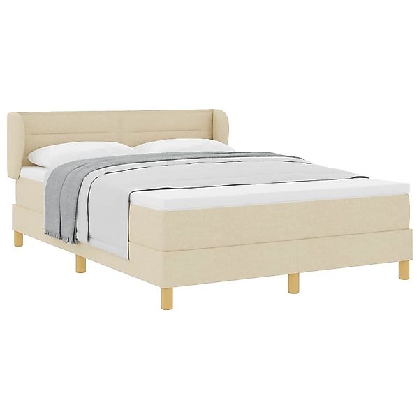 vidaXL Boxspringbett mit Matratze Creme 160 x 200 cm Stoff 3340162 günstig online kaufen