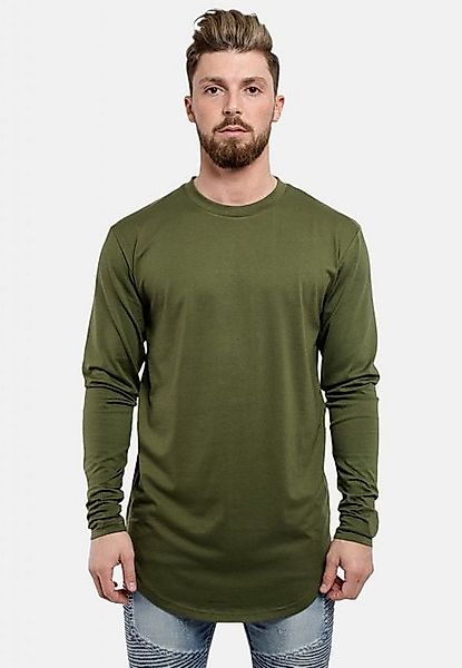 Blackskies T-Shirt Side Zip Langarm Longshirt T-Shirt Olive Large günstig online kaufen