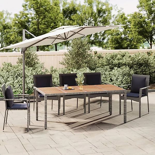 vidaXL Gartentisch Gartentisch mit Holzplatte Grau günstig online kaufen
