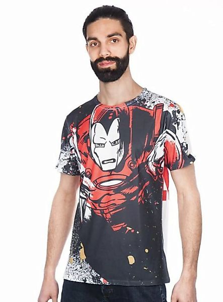Metamorph T-Shirt Iron Man Allover Iron Man Nerd Shirt für Superhelden Fans günstig online kaufen
