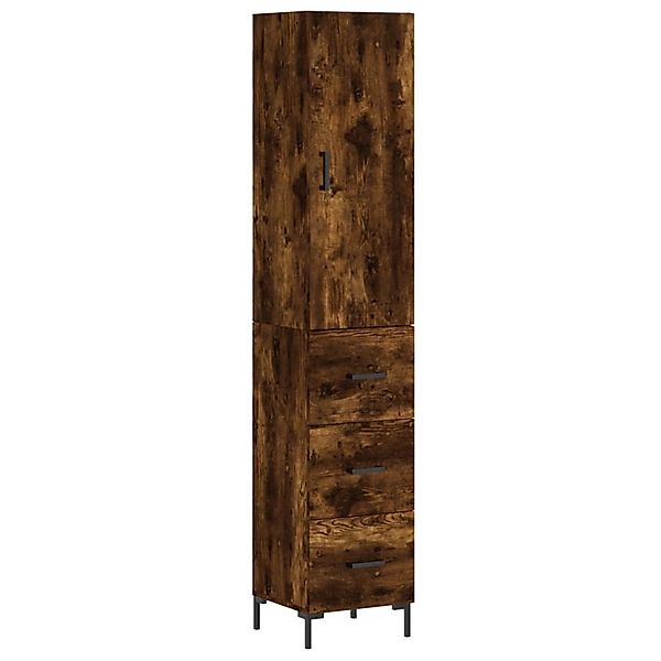 vidaXL Highboard Räuchereiche 34,5x34x180 cm Holzwerkstoff 3198854 günstig online kaufen