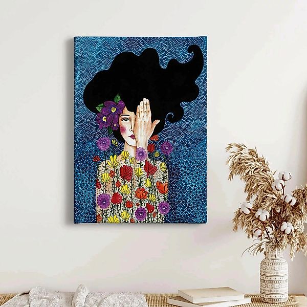 Bricoflor Modernes Kunst Bild Mit Frau Und Blumenkopf Buntes Leinwand Bild günstig online kaufen