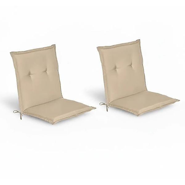 Beautissu 2er Set Niedriglehner Auflage Gartenstuhl Loft NL 100x50x6cm Natu günstig online kaufen