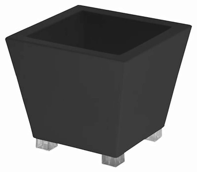 Blumentopf Kabin plastikmaterial schwarz - Serralunga - Schwarz günstig online kaufen
