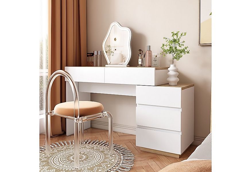 Flieks Schminktisch, Kosmetiktisch mit Seitenschrank ohne Stuhl ohne Spiege günstig online kaufen