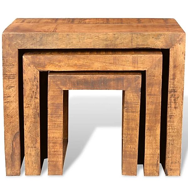 vidaXL Satztisch-Set 3-tlg. Massivholz Mango günstig online kaufen