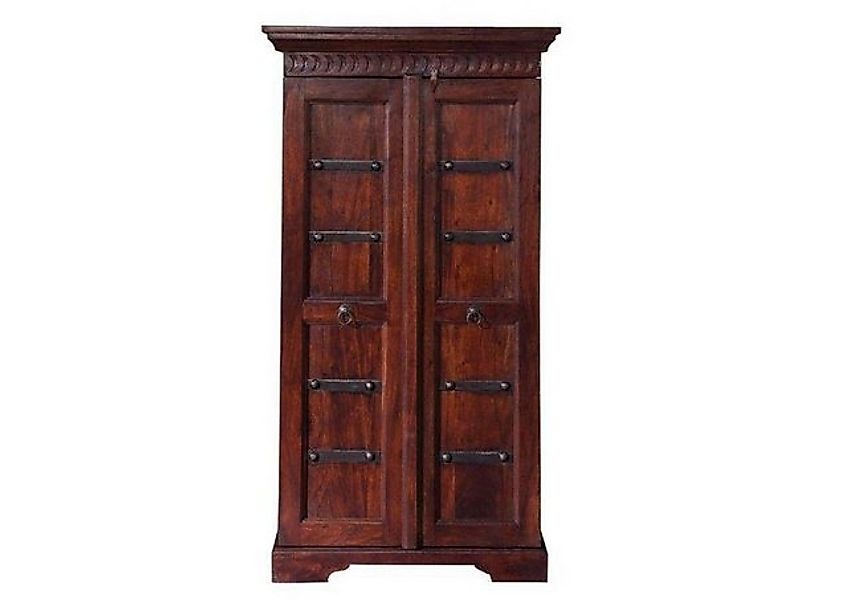 Massivmoebel24 Dreh-/Schwebetürenschrank (Schrank Akazie 70x36x133 nougat l günstig online kaufen