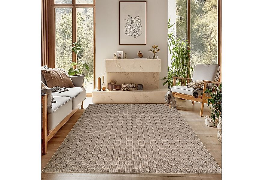 SIMPEX24 Designteppich Einfarbig Boucle Loop, Rechteckig, Höhe: 7 mm, Teppi günstig online kaufen