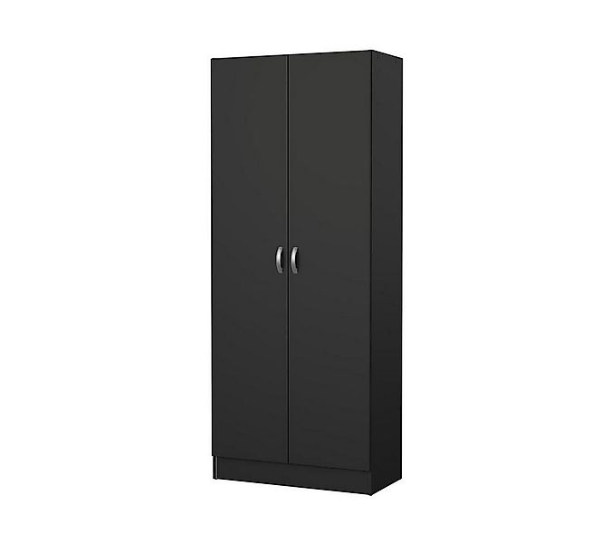 ebuy24 Kleiderschrank Fox Kleiderschrank 2 Türen mattschwarz. günstig online kaufen