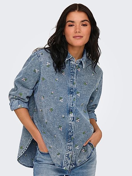 ONLY Jeansbluse ONLVERA L/S FLOWER EMB günstig online kaufen