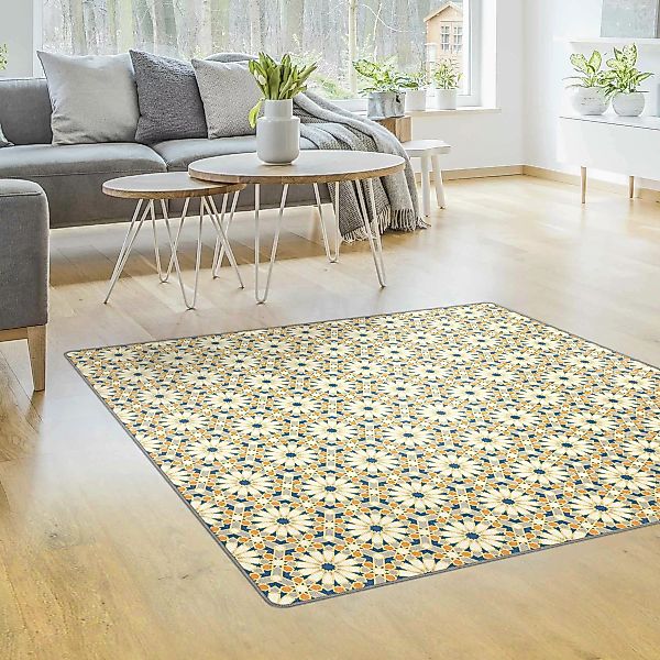 Teppich Orientalisches Muster mit gelben Sternen günstig online kaufen