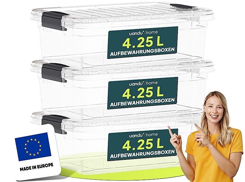 uandu home Aufbewahrungsbox mit Deckel groß Set BPA Frei Kunststoff, Aufbew günstig online kaufen