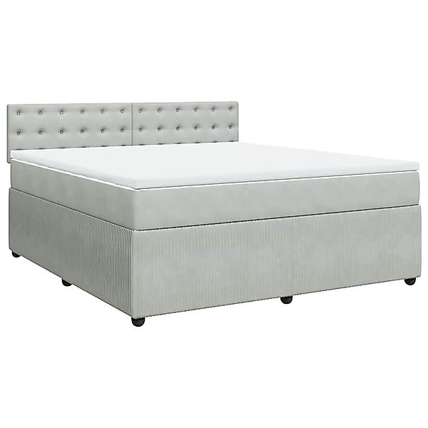 vidaXL Boxspringbett mit Matratze Hellgrau 180x200 cm Samt 3290118 günstig online kaufen