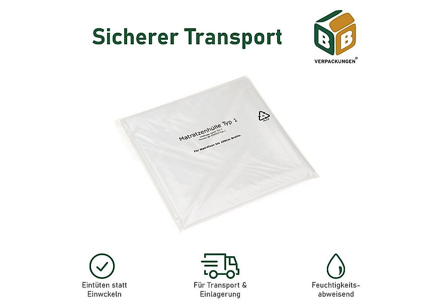 Matratzenschutzbezug Matratzenhülle Typ 1 BB-Verpackungen, 1300 x 2350 mm, günstig online kaufen