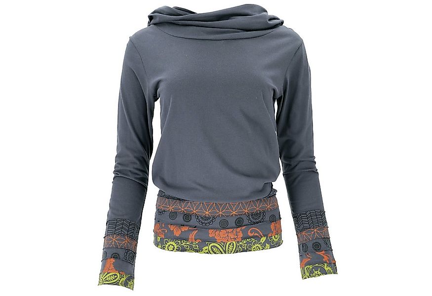 Guru-Shop Longsleeve Kapuzenshirt, Boho Patchwork Shirt mit.. alternative B günstig online kaufen