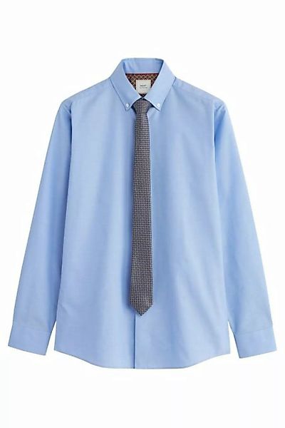 Next Langarmhemd Slim-Fit-Hemd mit Sportmanschetten und Krawatte (2-tlg) günstig online kaufen