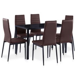 vidaXL Essgruppe 7-tlg. Essgruppe Braun, (6-tlg) günstig online kaufen