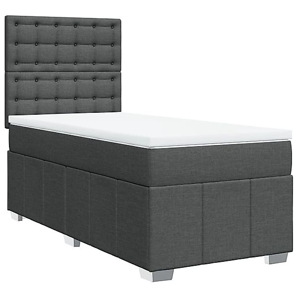 vidaXL Boxspringbett mit Matratze Dunkelgrau 90x190 cm Stoff 3291538 günstig online kaufen