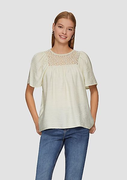 QS Kurzarmbluse Bluse Bluse mit Leo-Spitze günstig online kaufen
