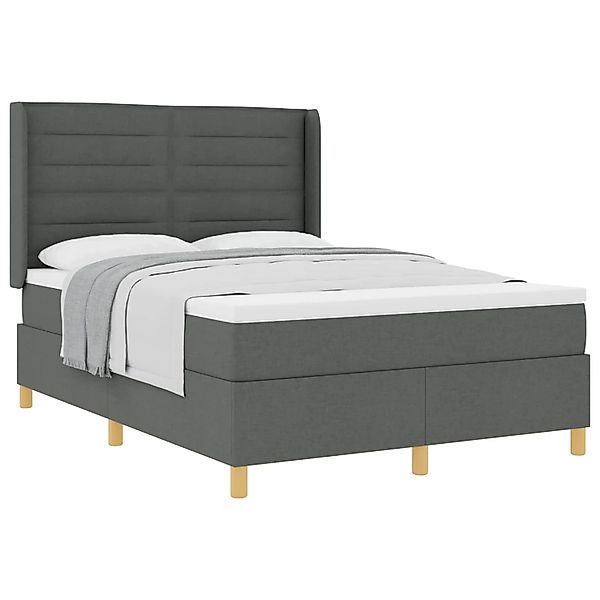 vidaXL Boxspringbett mit Matratze Dunkelgrau 160 x 200 cm Stoff 3341778 günstig online kaufen