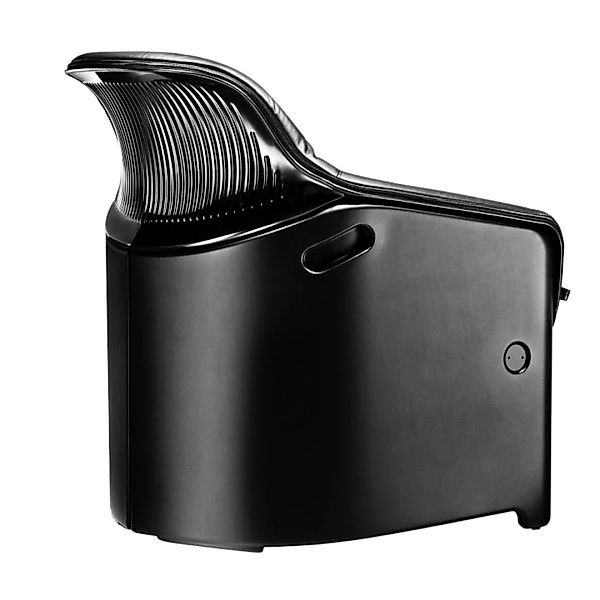 Plank - Avus Sessel - Leder schwarz/BxHxT 73x80x73cm/Gestell schwarz matt günstig online kaufen