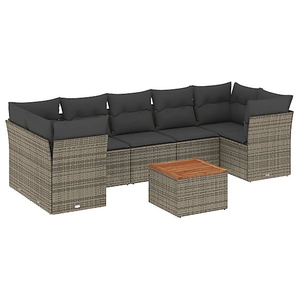 vidaXL 6-tlg Garten-Sofagarnitur mit Kissen Grau Poly Rattan Modell 65 günstig online kaufen