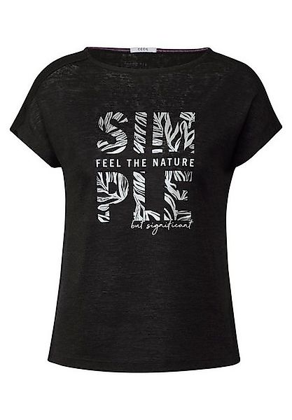 Cecil T-Shirt LINEN OPTIC_simple foil t-shir günstig online kaufen