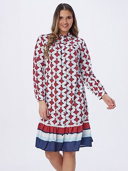 MIALUSSO Hemdblusenkleid Longbluse Hemdblusenkleid Damen Kleid mit Vogelpri günstig online kaufen