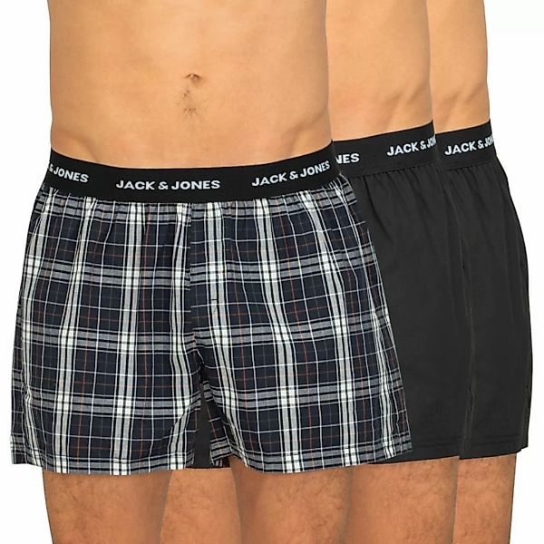 Jack & Jones 3-er Set Boxershorts Schwarz & Karo-Mix günstig online kaufen