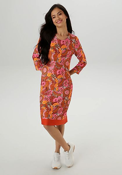 Aniston SELECTED Jerseykleid mit fantasiereichem Blumen- und Blütendruck günstig online kaufen
