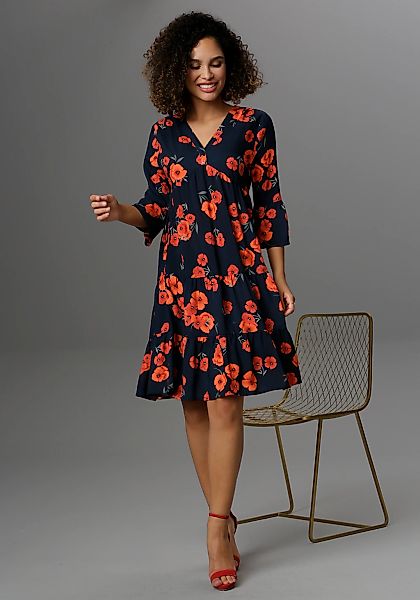 Aniston CASUAL Tunikakleid, mit Klatschmohn-Blumen bedruckt günstig online kaufen