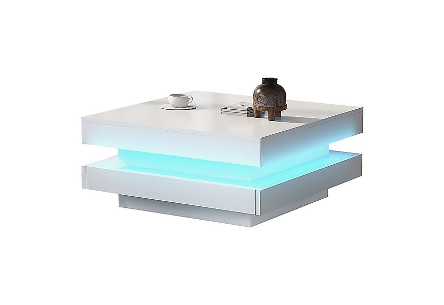 Merax Couchtisch mit LED-Beleuchtung inkl. Fernbedienung, Beistelltisch wei günstig online kaufen