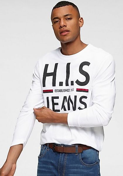 H.I.S Langarmshirt Langarm, schmaler Basic-Schnitt, bedrucktes Design günstig online kaufen