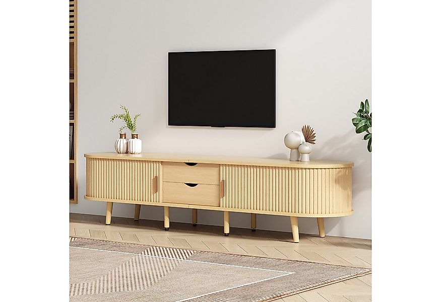 STILVORA Wohnzimmer-Set mit 2 Schubladen,TV-Schrank mit offene Regale&runde günstig online kaufen