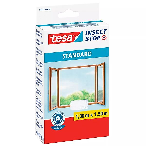 Tesa Insect Stop Fliegengitter Standard mit Klettband 150 cm x 130 cm Weiß günstig online kaufen
