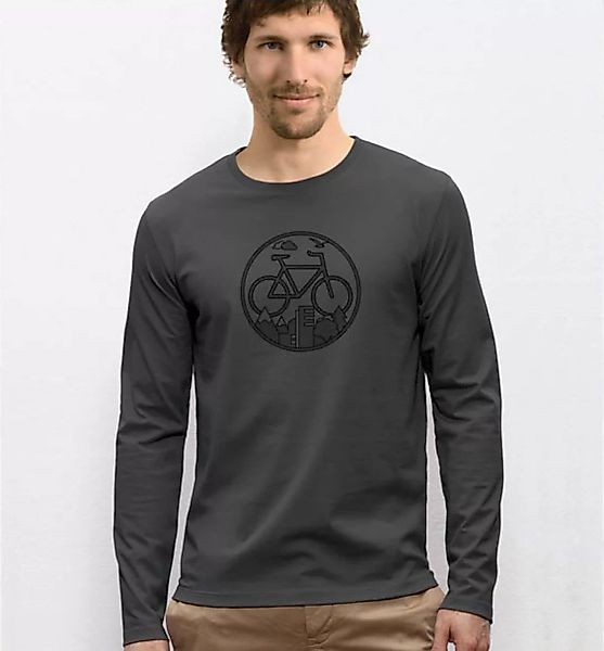Fahrrad / Bike Langarm T-shirt In Grau & Schwarz günstig online kaufen