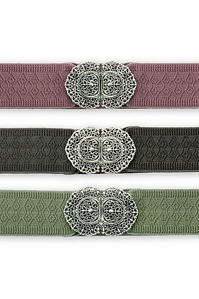 Herbert Hahn Ledergürtel Stretchgürtel Damen - HARMONIA - altrosa, grau, li günstig online kaufen