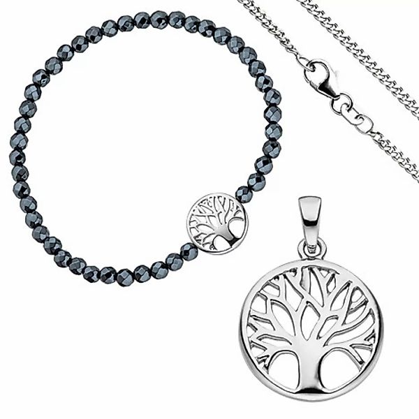 SIGO Schmuck-Set Baum Lebensbaum Weltenbaum 925 Silber Armband Anhänger Ket günstig online kaufen