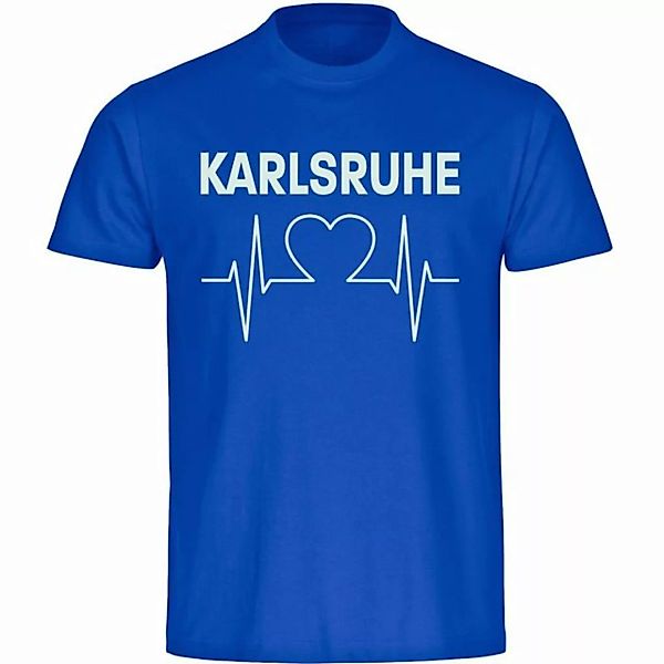 multifanshop T-Shirt Herren Karlsruhe - Herzschlag - Männer günstig online kaufen