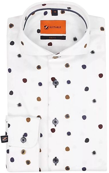 Suitable Hemd Dots Weiß - Größe 42 günstig online kaufen
