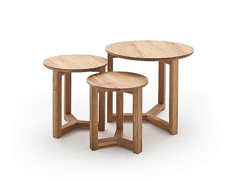 MCA furniture Couchtisch Couchtisch Set Sinio, 3-teilig, Asteiche massiv, Ø günstig online kaufen