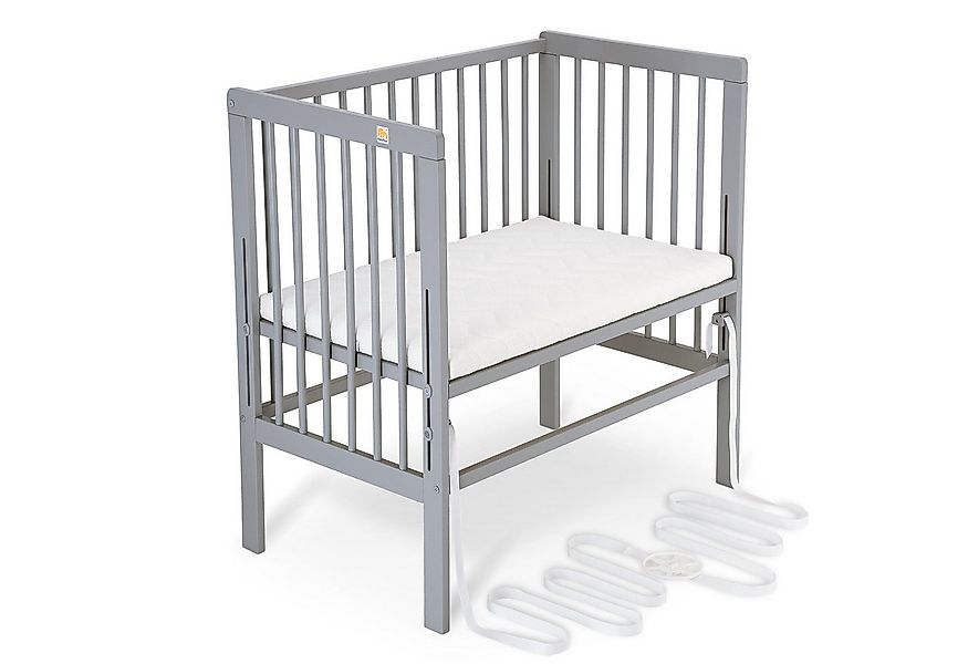 FabiMax Beistellbett Babybett Boxspring grau, 90 x 55 cm Liegefläche, aus B günstig online kaufen