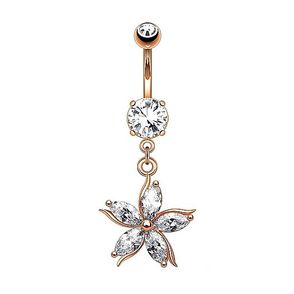 Taffstyle Bauchnabelpiercing Piercing Chirurgenstahl Kristall Blumen, Bauch günstig online kaufen