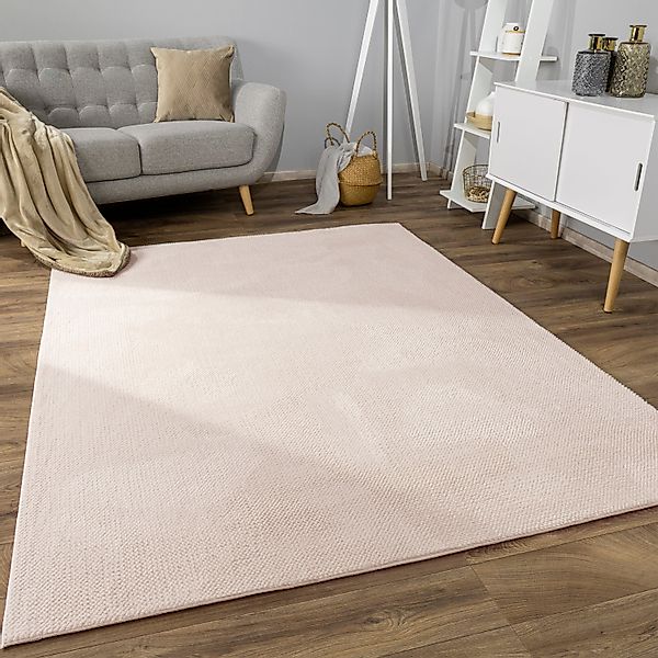 Paco Home Teppich "Sevilla 521" rechteckig 16 mm Höhe Kurzflor, Uni Farben, günstig online kaufen