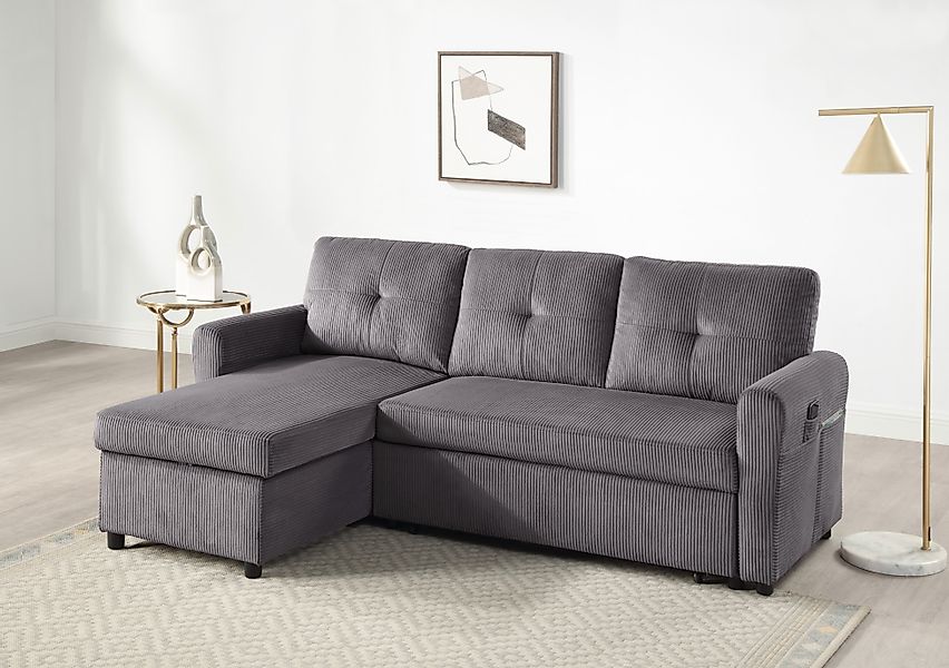 ATLANTIC home collection Schlafsofa »Gustavo L-Form, B: 199 cm« mit Bettfun günstig online kaufen