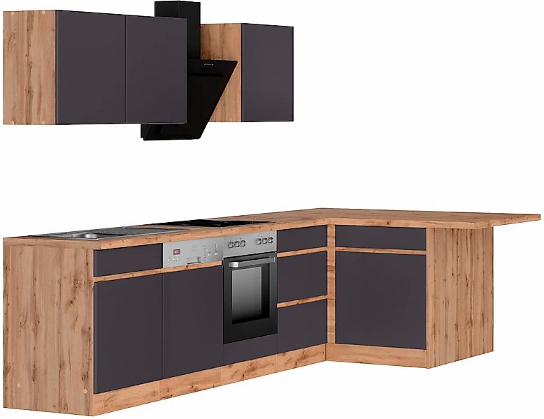 KOCHSTATION Winkelküche "KS-Riesa", Stellbreite 340x150 cm, wahlweise mit o günstig online kaufen